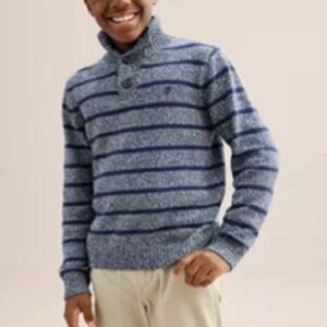 Izod Blue Striped Kids Sweater sz XL boys
